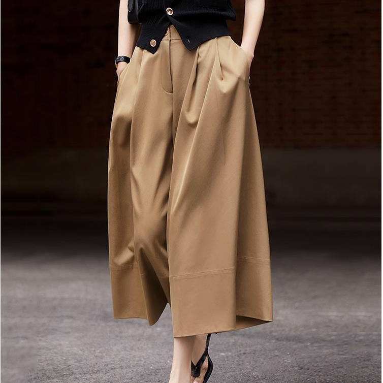 Atmospheric sense! Atmospheric beauty! Design sense fashionable and thin Tencel trouser skirt, loose and chic wide-leg pants women